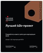 Теглайн 2024. Лучший b2b-проект. Разработка нового сайта для корпорации МСП. Бронза